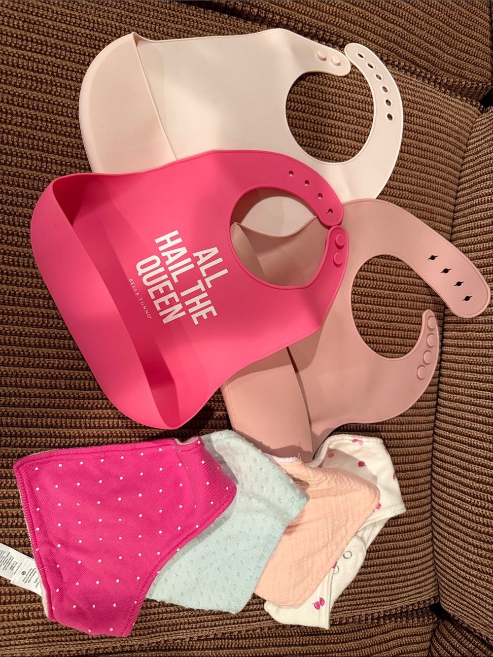 Silicone bibs and cloth drool bibs